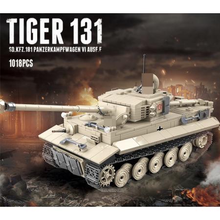 WW2 Tiger 131 Tank Leger | 1018 Bouwstenen | Technisch Bouwpakket Lego® Compatible - Toy Brick Lighting® | Militair | Leger | Historie | Oorlog